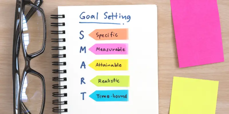  A white paper write on "Goal Setting SMART" 